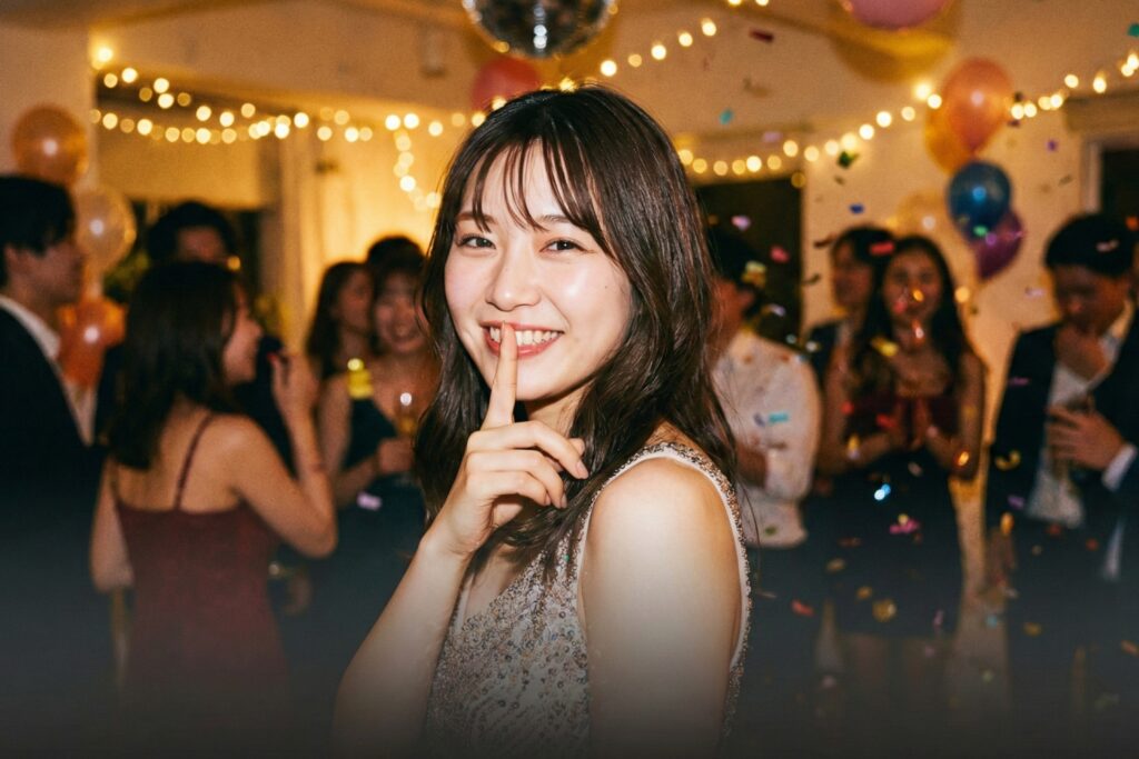2ショットチャットへ誘う際のドキドキ感と親密さをイメージした女性